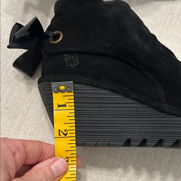 Fly London Boots Women’s 38 Black Suede Yebi Ankle Boot Wedge - Picture 6 of 13